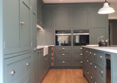 Farrow & Ball Green Painted Kitchen in Lancashire