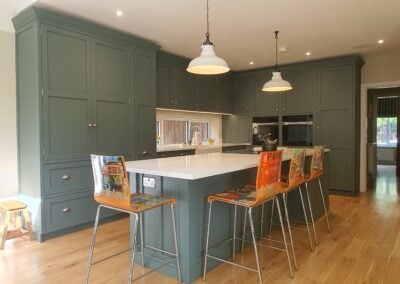 Farrow & Ball Green Painted Kitchen in Lancashire